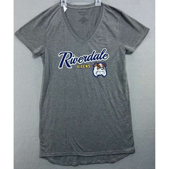 Riverdale Tops - Riverdale Vixens Bulldog Women T-Shirt Tee Size Medium Short Sleeve Cotton Gray